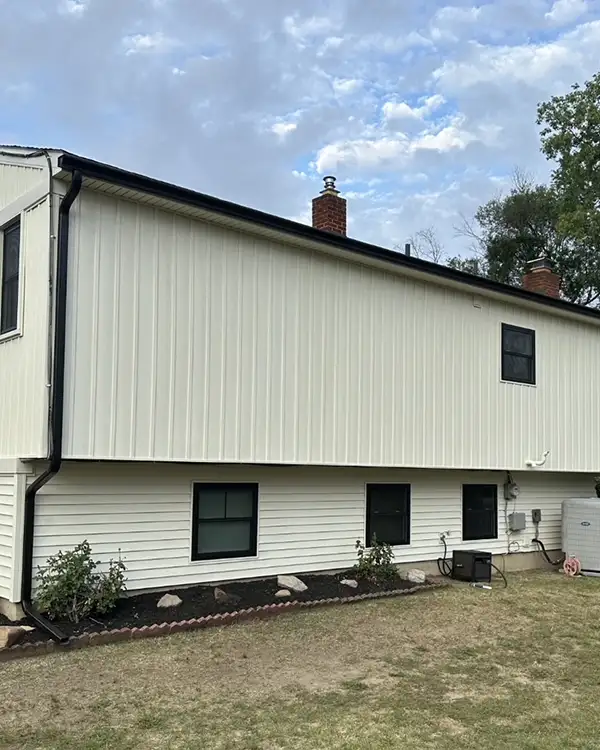 Home with new cream siding