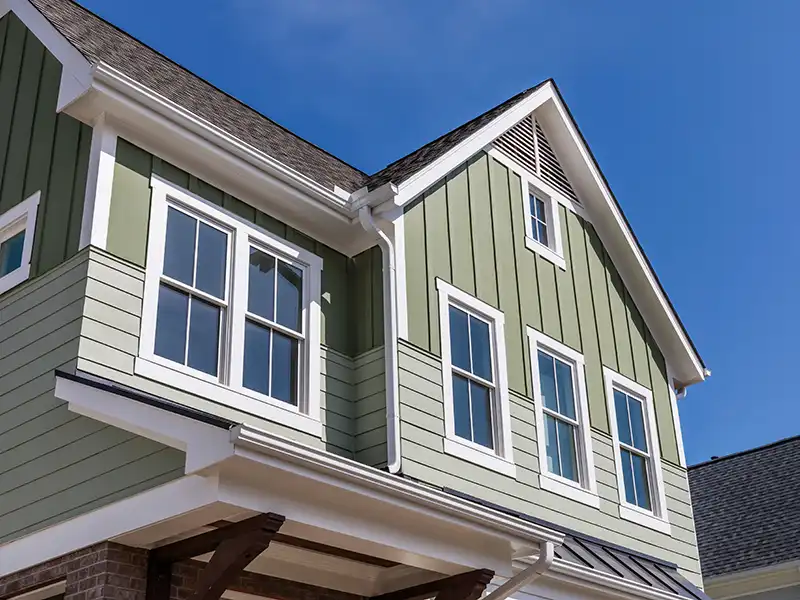 Home with green siding